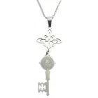 Collar Acero Nudo De Bruja Llave San Benito Cadena 40+5 Cms Doble protección