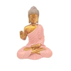Figura Buda En Resina 23 Cms Aprox Color Rosa
