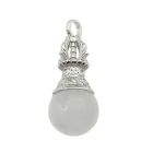 Colgante Dorge / Vajra En Metal Con Piedra Cuarzo Blanco Cms Aprox