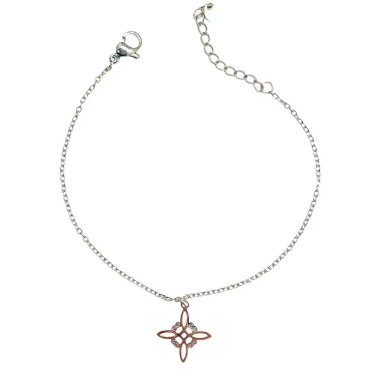 Pulsera Acero Con Dije Nudo De Bruja