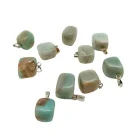 Colgantes Rodados Piedra Amazonita 2 Cms Aprox Con Metal