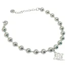 Pulseras Acero Bolas 6 mm Dije Nudo De Bruja 17+3 cms Aprox