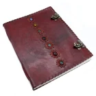 CUADERNO GRIMORIO Libro GIGANTE de Cuero de los 7 Chakras 33x25x2,5 (cm),