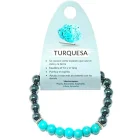 Pulsera Hematite Imantado / Turquesina 8 mm
