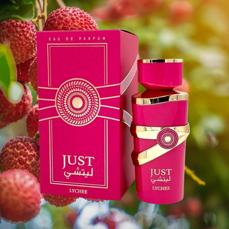 PERFUME jUST Lychee. FRAGANCE WORL PERFUMES. 100ML