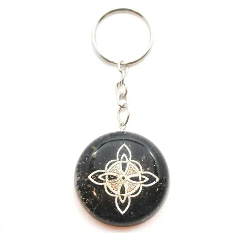 Llavero Orgonita Y Mineral Turmalina 42 mm