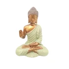 Figura Buda En Resina 23 Cms Aprox Color Verde Oliva