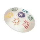 Piedra Jabón Masajeador Selenita Grabado 7 Chakras 6 Cms Aprox