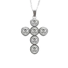 Collar Acero Cruz San Benito 30 x 43 mm Cadena 40+5 Cms.