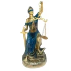 Figura En Resina Diosa De La Justicia Sentada 27 Cms Apox Color Azul