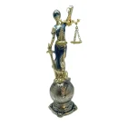 Figura En Resina Diosa De La Justicia 23.5 Cms Aprox Azul