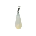 Colgante Lagrima Piedra Opalina 28 mm Aprox Con En Metal