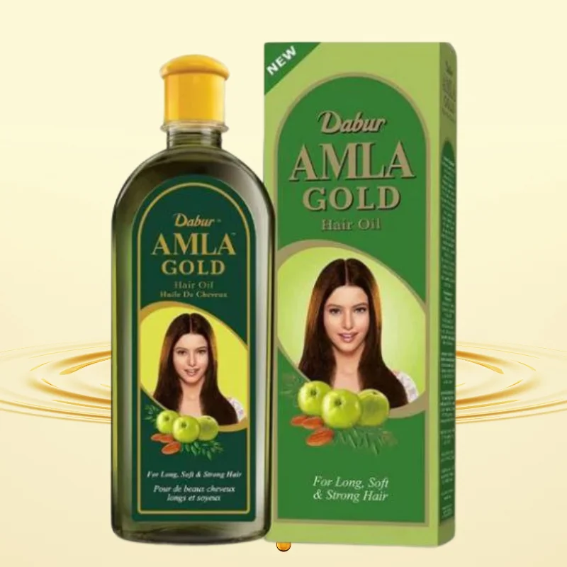 ACEITE capilar HAMLA GOLD DABUR. Para cabello largo, suave y fuerte. 300 ml