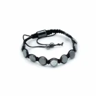 Pulsera Magnetica Hematites Shamballa Esquinas Redondas. BOTÓN REDONDO