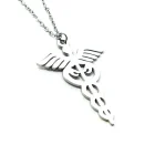 Collar Acero Caduceo 25 x 35 mm Y Cadena 40+5 Cms.