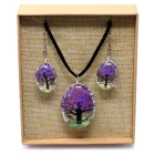 CONJUNTO Flores Prensadas ORGONITA.Arbol De La Vida Lavanda