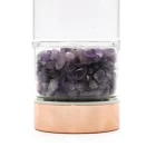 Botella de Cristal para Infusión de Te Oro Rosa. Amatista. 23,8 x 6,3 (cm). 500 ML