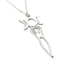 Collar Acero Diosa Triple Luna 20 x 42 mm Y Cadena 40+5 Cms.