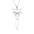 Collar Acero Diosa Triple Luna 20 x 42 mm Y Cadena 40+5 Cms.