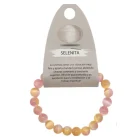 Pulsera Pulsera Piedra Selenita Bicolor 8 mm ROSA Y ÁMBAR