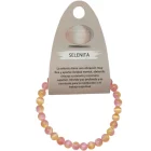 Pulsera Piedra Natural Selenita 6 mm ROSA Y ÁMBAR. BICOLOR
