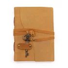 CUIADERNO GRIMORIO de Cuero CLARO. ABRECAMINOS. HOJAS DE PAPIRO 13x18 (cm)