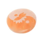 Plato Selenita Grabado Yin Yang Y Flor De Lotto Naranja 9-10 Cms Aprox