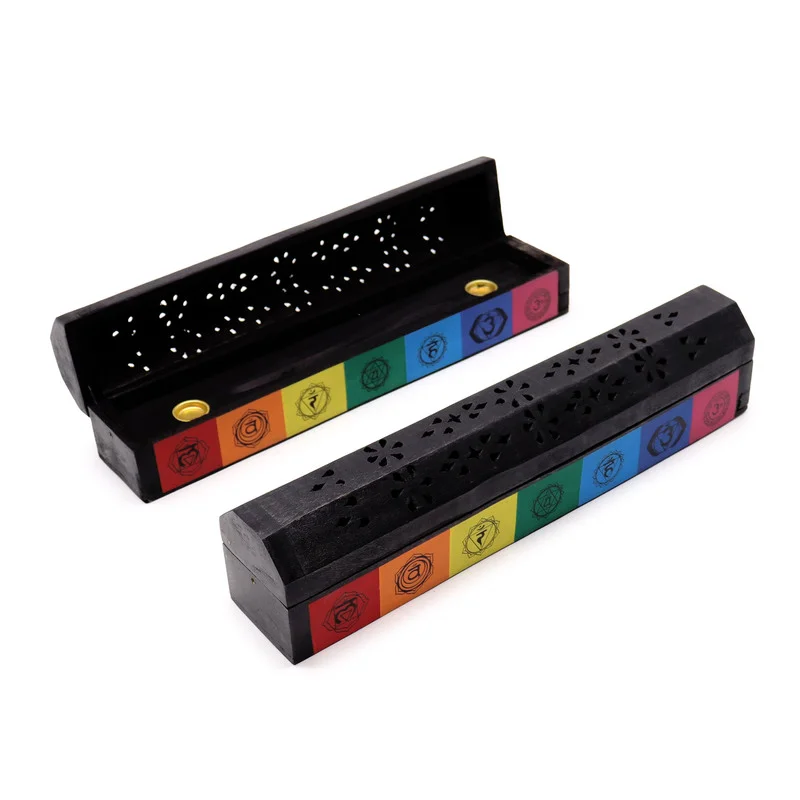 Caja Quemador de Incienso 7 chakras. Incensario horizontal 30x6x6 (cm) Caja Quemador de Incienso 7 chakras. Incensario horizontal 30x6x6 (cm)