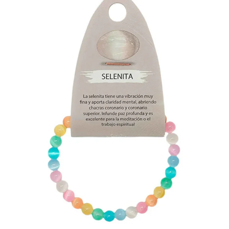 Pulsera Piedra Natural Selenita Multi 6 mm