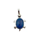 Tortuga En Metal Con Piedra Lapis Lázuli 3,5 Cms Aprox