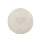 Plato Selenita Grabado Corazon 9-10 Cms Aprox