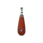 Colgante Lagrima Piedra Jaspe Rojo 28 mm Aprox Con En Metal