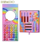 KEVIN&COCO Set de cosméticos con doble cajón para pareja arcoíris de 43 colores