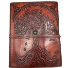 Cuaderno GRIMORIO Árbol de la vida Grande. Tira de decoración con piedras - 20 x 16 x 2 cm. 160 páginas