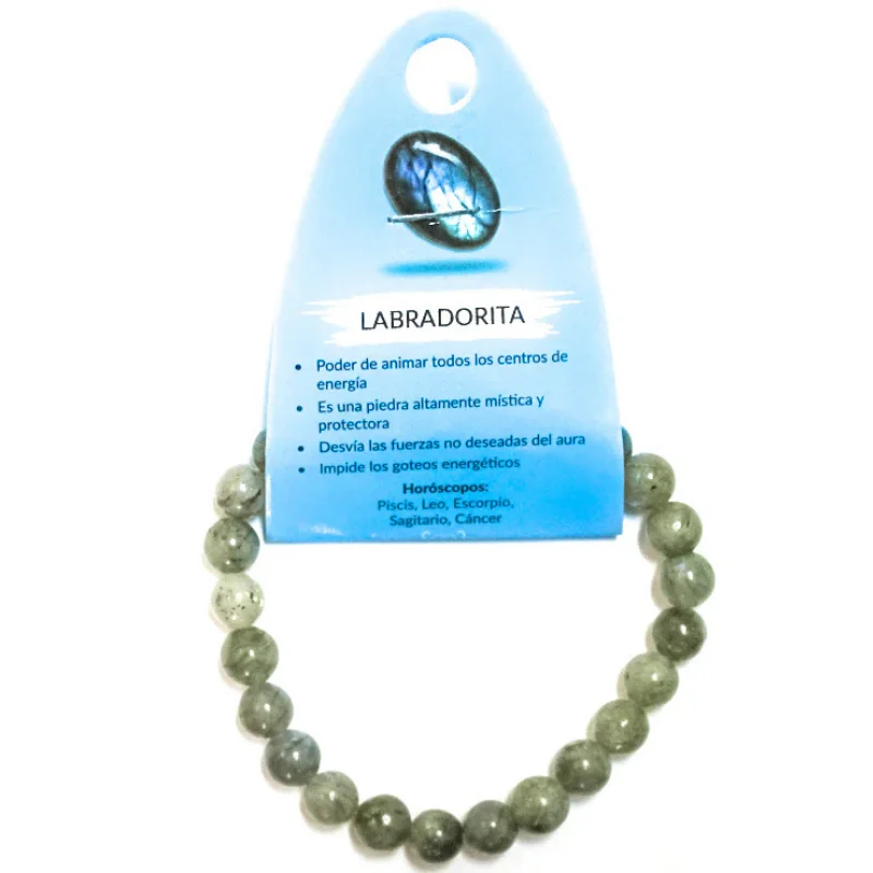 Pulsera Piedra Natural De Labradorita 8 mm