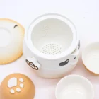 Set de tetera y tres tazas Panda Naranja. Cerámica
