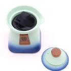 Set de tetera y tres tazas Templo Azul Cielo
