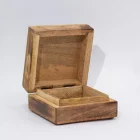 Caja Cuadrada Mediana 13,5 x 13,5 x 6 cm Hongo Verde azulado. SETAS