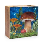 Caja Cuadrada Grande 15 x 17,5 x 8 cm . Hongo Verde azulado SETAS