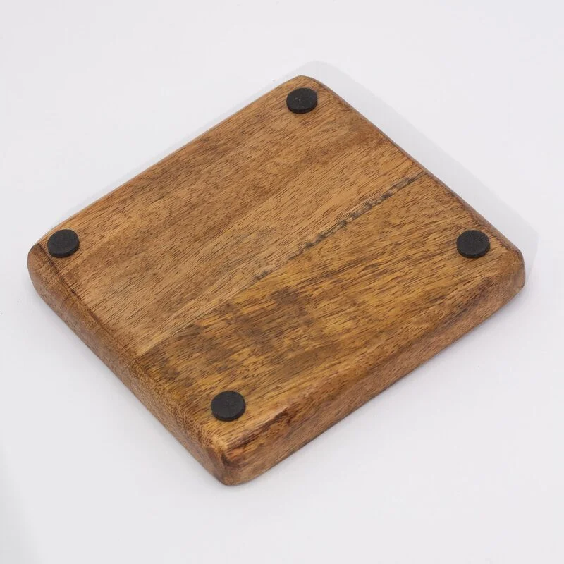 Bandeja Cuadrada Grande · 15 × 15 × 2,5 cm · Hongo Verde Azulado