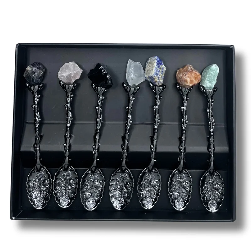 Cucharas de Bruja con Piedras Preciosas.Plata Oscuro. VARIOS MODELOS