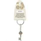 Llavero Llave San Benito En Metal 15 x 40 mm Aprox.