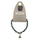 Pulsera Obsidiana Dorada 6 mm Con Dije Metal San Benito