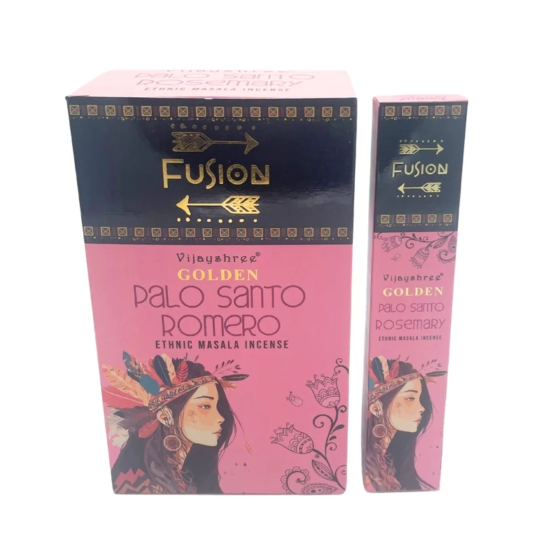 Varillas de Incienso de Palo Santo Dorado y Romero 15gr. FUSION