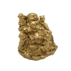 Figura En Resina Buda Feliz Con Bebes 10x10 Cms Aprox
