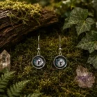 Pendientes Brisagiraluna Luna mística con cabujón de vidrio