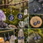 Pendientes Brisagiraluna Luna mística con cabujón de vidrio