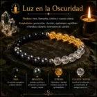 Pulsera Luz en la Oscuridad con ónix hematita citrino y cuarzo cristal