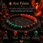 Pulsera Ave Fénix con granate cornalina obsidiana caoba y malaquita