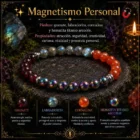 Pulsera Magnetismo Personal con granate labradorita cornalina y hematita titanio arcoíris